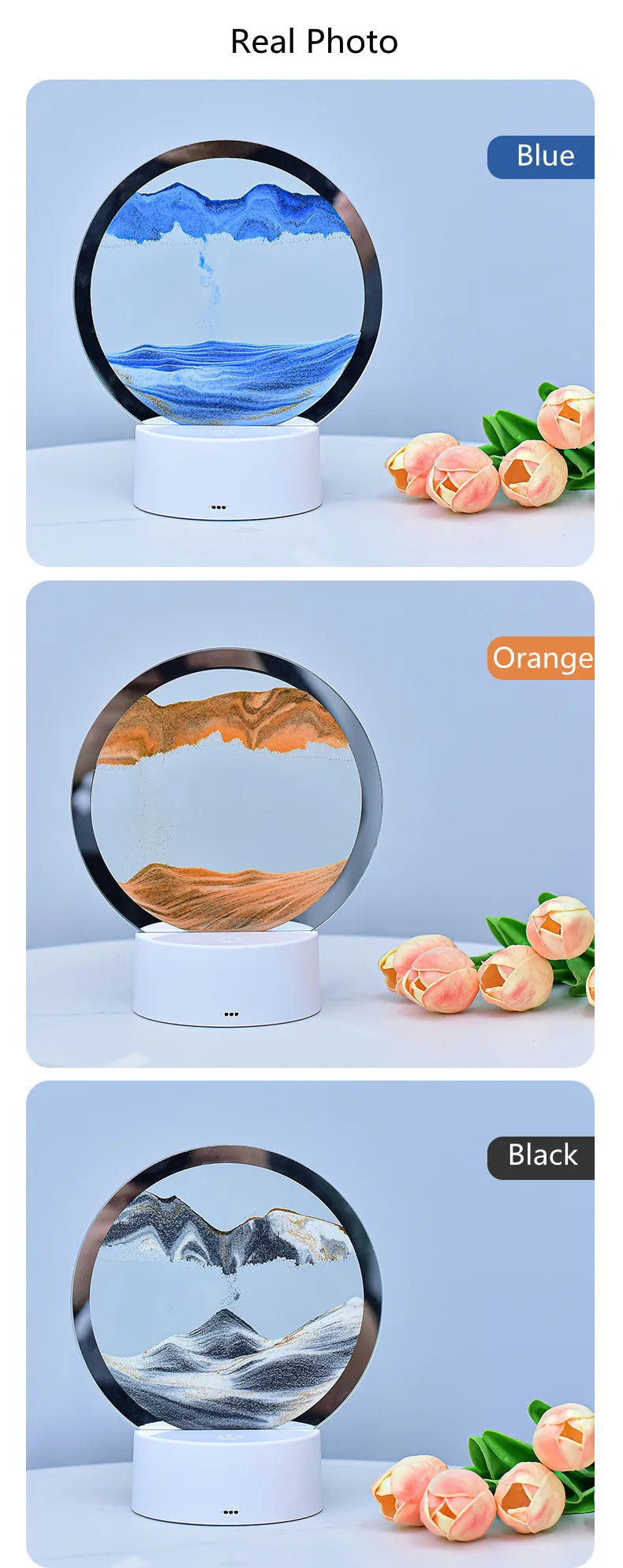 The Dune Sphere: Kinetic Sand LED Lamp